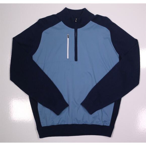 Footjoy Blue Tech and Knit 1/4 Quarter Zip Pullover Men's Small - Picture 5 of 11